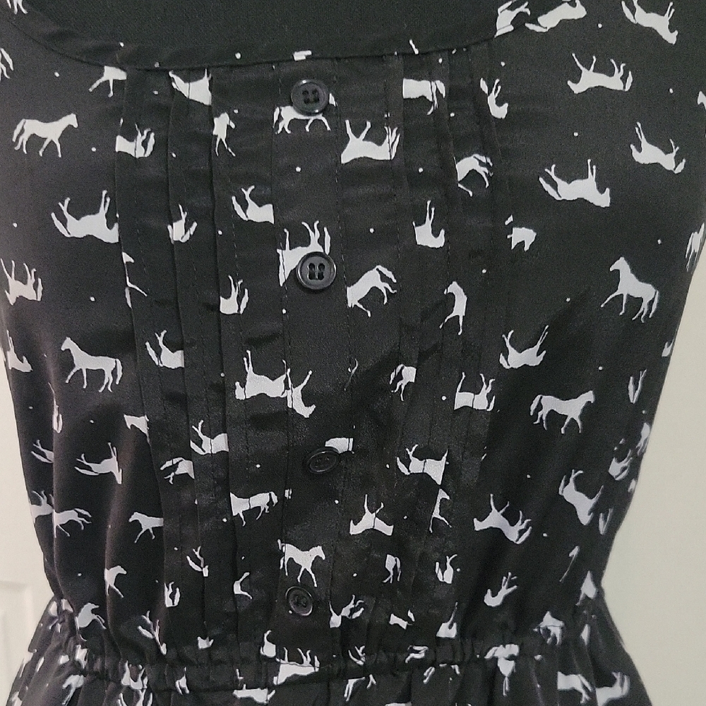 Black and White Horse Patterned Dress - Picture 3 of 5